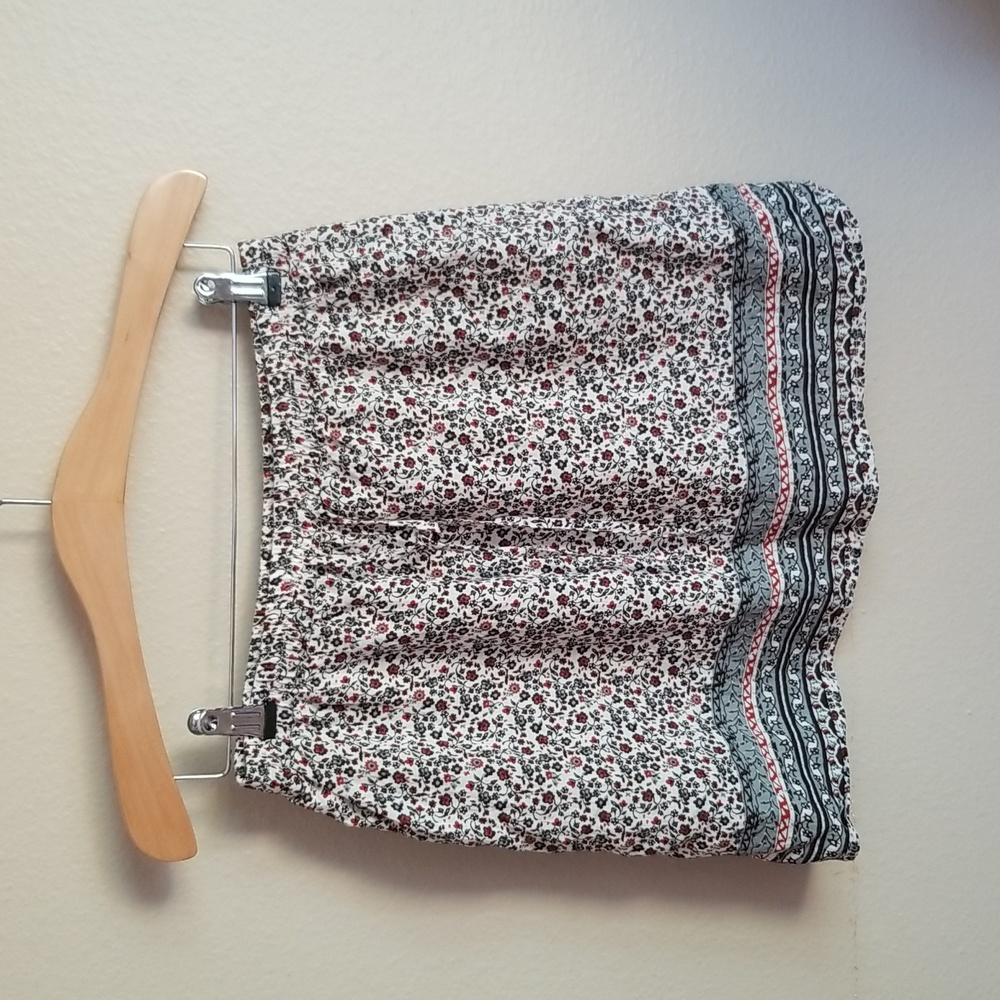 Skies Are Blue Ditsy Flower Boho Skirt